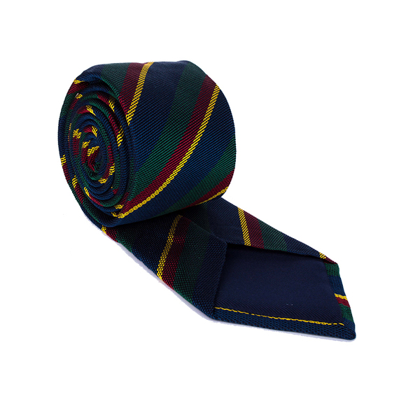 BEYMEN DARK BLUE, DARK OLIVE GREEN, YELLOW STRIPED TIE | MENS - Picture 1 of 3